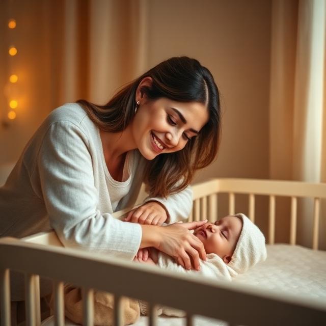 Baby sleeping peacefully in crib